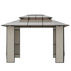 Outsunny Gartenpavillon Polycarbonat-Dach UV-Schutz Outdoor
