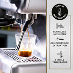 Breville Barista Max Siebträgermaschine | Espressomaschine/Kaffeemaschine mit integriertem Mahlwerk und Milchaufschäumer| 2,8-l-Wasserbehälter | Italienische Pumpe mit 15 Bar | Edelstahl [VCF126X]