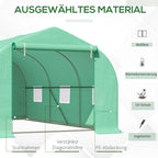 Outsunny Foliengewächshaus begehbar UV-beständig mit Rolltür