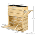 Outsunny Hochbeet Pflanzkasten mit Ablage erhöht Massivholz