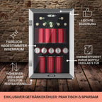 Klarstein Kühlschrank 70L, Kleiner Kühlschrank mit Herausnehmbaren Ablagen, Leiser Mini Kühlschrank mit Glastür & LED, Getränkekühlschrank Klein, Outdoor Geeignet, Biersafe für Flaschen, 0-10°C