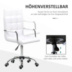 HOMCOM Bürostuhl Drehstuhl höhenverstellbar Kunstleder Weiß