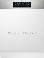 AEG Vollintegrierter Geschirrspüler 60cm, Spülmaschine Serie 7000: mit Glasschutz, Energieklasse A, Besteckschublade, personalisierte Zeit-Steuerung, leise 41dB, ComfortRails, Wasserstopp, FSE7676AP