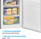Bomann® Gefrierschrank 87L | Gefrierschrank klein mit Temperaturbereich ≤ -18°C | 3 Schubladen | Tiefkühlschrank mit wechselbarem Türanschlag | Freezer Tiefkühlschrank klein GS 7253 weiß
