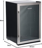 SEVERIN Flaschenkühlschrank, mit integriertem Schloss und integrierter LED-Beleuchtung, 118 L Nutzinhalt, schwarz/silber, FSK 8840