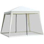 Outsunny Gartenpavillon mit Moskitonetz wasserabweisend cremeweiß