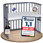 babybay Original Beistellbett aus massivem Buchenholz / kompakt & verwandelbar / Kinderbett Höhe stufenlos verstellbar & umweltfreundlich / mitwachsendes Babybett (weiß lackiert) / inkl. Matratze