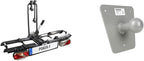 EUFAB 12010LAS Fahrradträger POKER-F, E-Bike geeignet, komplett vormontiert, Diebstahlschutz, für 2 Fahrräder, für Anhängerkupplung, Schwarz, 142 x 70 x 58 cm
