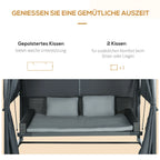 Outsunny Hollywoodschaukel Outdoor 3-in-1 mit Baldachin & Sichtschutz