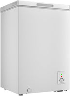 CHiQ FCF98DE Gefriertruhe 99 L, 54,5 x 47,6 x 83,5 cm, 4-Sterne-Gefrieren, Thermostatsteuerung, Drahtgestell, Schwebetür, Geräuscharm, Weiß
