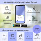 Klarstein Mobile Klimaanlage mit Abluftschlauch, 5-in-1 Klimagerät, Ventilator, Luftentfeuchter, Luftreiniger & Nachtmodus, App-Steuerung, Kleine & Portable, für Wohnung & Büro, 12000 BTU