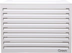 Qventi Abdeckung für Klimaanlage - Anthrazit/Grau - Aluminium - Schutzgitter - Verkleidung - Einfache Montage - Größe S - Außenmaße (LxBxH): 100 x 50 x 75 cm