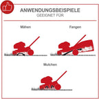 Scheppach Benzin Rasenmäher MS150-42 - 3,5PS | Schnittbreite 42cm | Radantrieb | Stahlgehäuse | Reinigungsfunktion | Mulchfunktion | 45 Liter Fangkorb | Höhenverstellung in 7 Stufen (25-75mm)