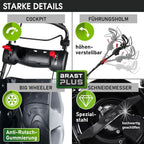 BRAST® Benzin Rasenmäher Trike mit Antrieb | 5,2kW(7PS) | 53cm Schnittbreite | viele Modelle | TÜV | 4 Takt OHV Motor | 30-80mm Schnitthöhe | 60L Fangkorb | Stahlgehäuse | Speed