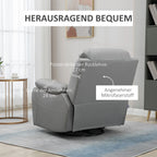 HOMCOM Fernsehsessel Relaxsessel verstellbar drehbar grau
