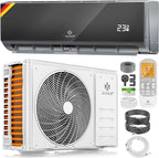 KESSER® Klimaanlage Set Split - mit WiFi/App Funktion Klimagerät - Kühlen A++/ Heizen A+ - 9000 BTU/h (2.600 Watt) Kältemittel R32 - Fernbedienung, Timerfunktion - Inkl. komplettem Montagematerial