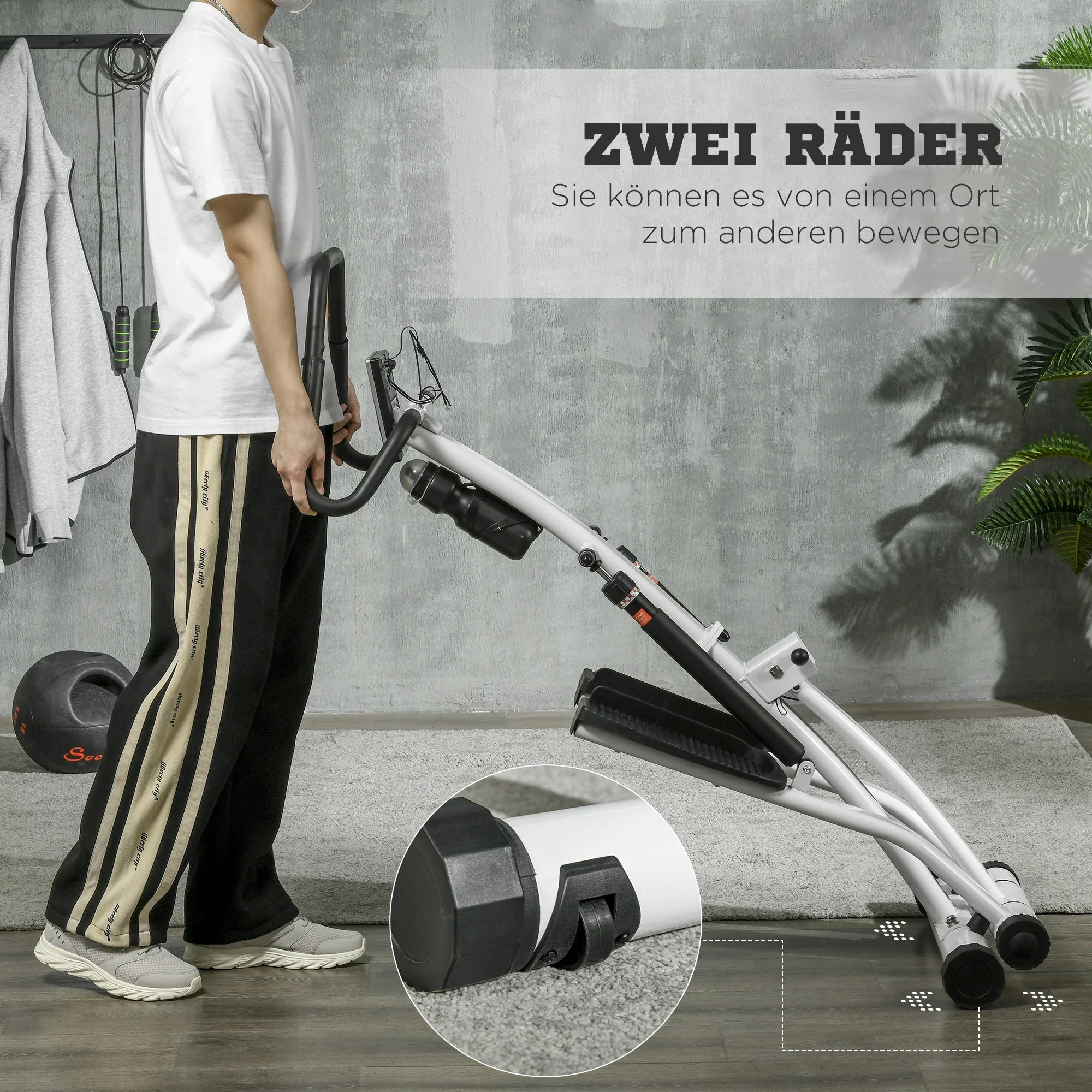 SPORTNOW Stepper mit Handgriff 12 Widerstandsstufen Monitor-Anzeige