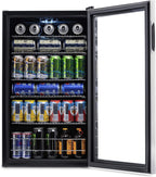 Getränkekühlschrank | Freistehender Kühlschrank für 126 Dosen mit Glastür mit Scharnier rechts | Mini-Getränkekühlschrank, perfekt für Bier, Wein, Limonade und kühlere Getränke