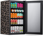 Getränkekühlschrank | Freistehender Kühlschrank für 126 Dosen mit Glastür mit Scharnier rechts | Mini-Getränkekühlschrank, perfekt für Bier, Wein, Limonade und kühlere Getränke