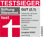 Bosch Staubsauger mit Beutel Serie 8 BGB75X494, Bodenstaubsauger, ideal für Allergiker, Hygiene-Filter, Bodendüse für Parkett, Teppich, Fliesen, langes Kabel, leise, 650 W, blau