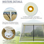 Outsunny Gartenpavillon mit Moskitonetz wasserabweisend cremeweiß