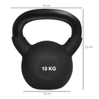 HOMCOM Kugelhantel Kettlebell zweihändig nutzbar bodenschonend
