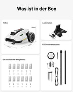 MAMMOTION YUKA Mini 700 Mähroboter ohne Begrenzungskabel, NetRTK+Vision, Keine RTK-Antenne erforderlich, Auto-Kartierung, Empf. 700m², Max. 1100m², mit 4G-Modul, 50% Steigung