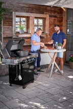 RÖSLE Elektrogrill BBQ-Portable Videro E2-P, tragbarer Tischgrill mit 2 Brennern, Warmhalterost und Deckel mit Glaseinsatz, pulverbeschichteter Stahl, schwarz/silbern