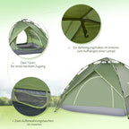 Outsunny Campingzelt 4-Jahreszeiten Quick-Up Überdachung Outdoor