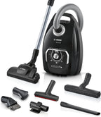 Bosch Staubsauger mit Beutel Serie 8 BGB75X494, Bodenstaubsauger, ideal für Allergiker, Hygiene-Filter, Bodendüse für Parkett, Teppich, Fliesen, langes Kabel, leise, 650 W, blau