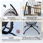 Outsunny Hängesessel Outdoor faltbar mit Becherhalter