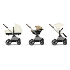 CYBEX Gold Kinderwagen EOS Lux 2-in-1 mit Babyschale Aton B2 i-Size und Babyschalen-Adapter, Reisesystem, Ab Geburt bis 22 kg (ca. 4 Jahre), Moon Black (Schwarz)