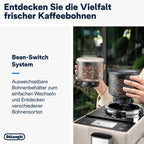 De'Longhi Rivelia EXAM440.55.W Kaffeevollautomat mit LatteCrema Milchsystem, Wechselbarer Bohnenbehälter, 16 Kaffee- & Milchgetränke auf Knopfdruck, Extra-Shot-Funktion, 3,5 Touch-Display, Weiß