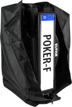 EUFAB 12010LAS Fahrradträger POKER-F, E-Bike geeignet, komplett vormontiert, Diebstahlschutz, für 2 Fahrräder, für Anhängerkupplung, Schwarz, 142 x 70 x 58 cm