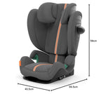 CYBEX Gold Kinder-Autositz Solution G i-Fix, Für Autos mit und ohne ISOFIX, Ab ca. 3 bis 12 Jahre (100 - 150 cm), Ab ca. 15 bis 50 kg, Lava Grey