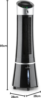 Klarstein 4-in-1: Smart Luftkühler, Ventilator, Luftbefeuchter & Ionisation I 6 L Wassertank, Oszillation, 30 W, 210 m³/h, Timer I Klimagerät ohne Abluftschlauch, Mobiles Klimagerät, Schwarz-Rosegold