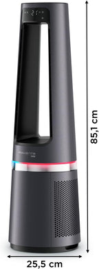 Rowenta QU5062 Eclipse 3in1 Luftreiniger, Heizlüfter, Ventilator, filtert 99,9% der Partikel, für 30 m2 Raumgröße, schnelle Heizung bis zu 35°C, automatischer Tag- und Nachtmodus, Schwarz/Grau