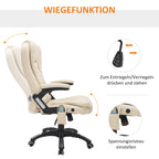 HOMCOM Bürostuhl Chefsessel Massagefunktion höhenverstellbar cremeweiß