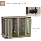 PawHut Hundekäfig Beistelltisch 2-in-1 mit Trennwand verriegelbar