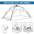 Outsunny Strandmuschel Pop-up 2 Personen mit Fenstern Himmelblau