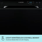 Klarstein ia 8 - Spülmaschine, Geschirrspüler, Freistehend, Teilintegriert, F, 55 cm breit, 8 Maßgedecke, 6 Programme, Aquastop, silber