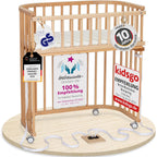 babybay Original Beistellbett aus massivem Buchenholz / kompakt & verwandelbar / Kinderbett Höhe stufenlos verstellbar & umweltfreundlich / mitwachsendes Babybett (weiß lackiert) / inkl. Matratze