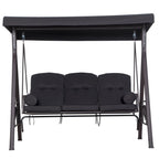 Outsunny 3-Sitzer Hollywoodschaukel mit Sonnendach & Kissen – Schwarz
