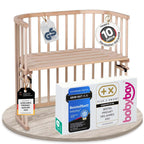 babybay Original Beistellbett aus massivem Buchenholz / kompakt & verwandelbar / Kinderbett Höhe stufenlos verstellbar & umweltfreundlich / mitwachsendes Babybett (weiß lackiert) / inkl. Matratze