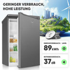 Bomann Kühlschrank mit Gefrierfach klein | Kühlschrank 2 Ablagen | leise | mit 4-Sterne Gefrierfach | Kühlschrank klein mit Obst- und Gemüsefach | Türanschlag wechselbar | KS 7251 inox