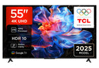 TCL 55V6C 55 Zoll Direct LED TV, 4K HDR Fernseher, Smart TV mithilfe von Google TV (Dolby Audio, Motion Clarity, Kompatibel mit Google Assistant & Alexa)