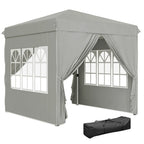 Outsunny Faltpavillon 2,5×2,5 m mit UV-Schutz & Seitenteilen