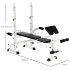 HOMCOM Trainingsbank höhenverstellbar mit Beinpresse und Bizepscurl