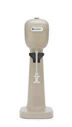 HENDI Milchshake Maker, Inkl. 2 Mixbechers (Edelstahl und Polykarbonat) und 4 austauschbaren Rührwerken, Drink mixer, Frappés, Getränkemixer, 230V/400W, 170x196x(H)490mm, Karamell