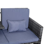Outsunny Polyrattan Gartensofa Set 3-tlg 2-in-1 Rückenlehne Outdoor